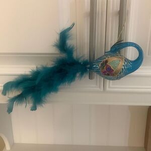 Blown Glass Peacock Ornament